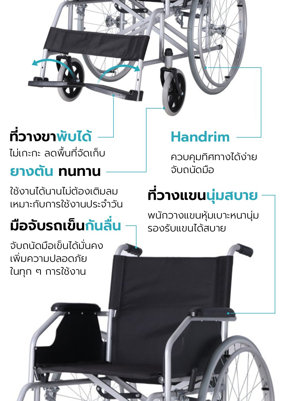 รถเข็นวีลแชร์ รุ่น AVA