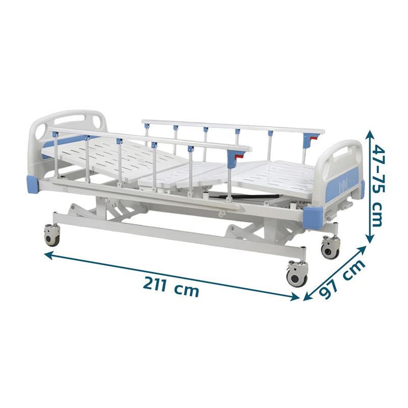 ขนาด เตียงผู้ป่วยมือหมุน 3 ไกร์ รุ่น WESTON-3
